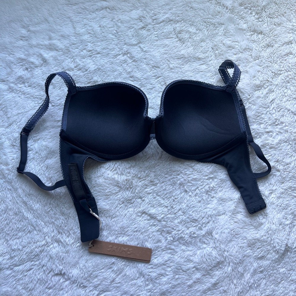 SKIMS Fits Everybody Picot Push Up Bra Ash Contrast Size 30D DM-DEM-8443W NWT - Picture 5 of 10